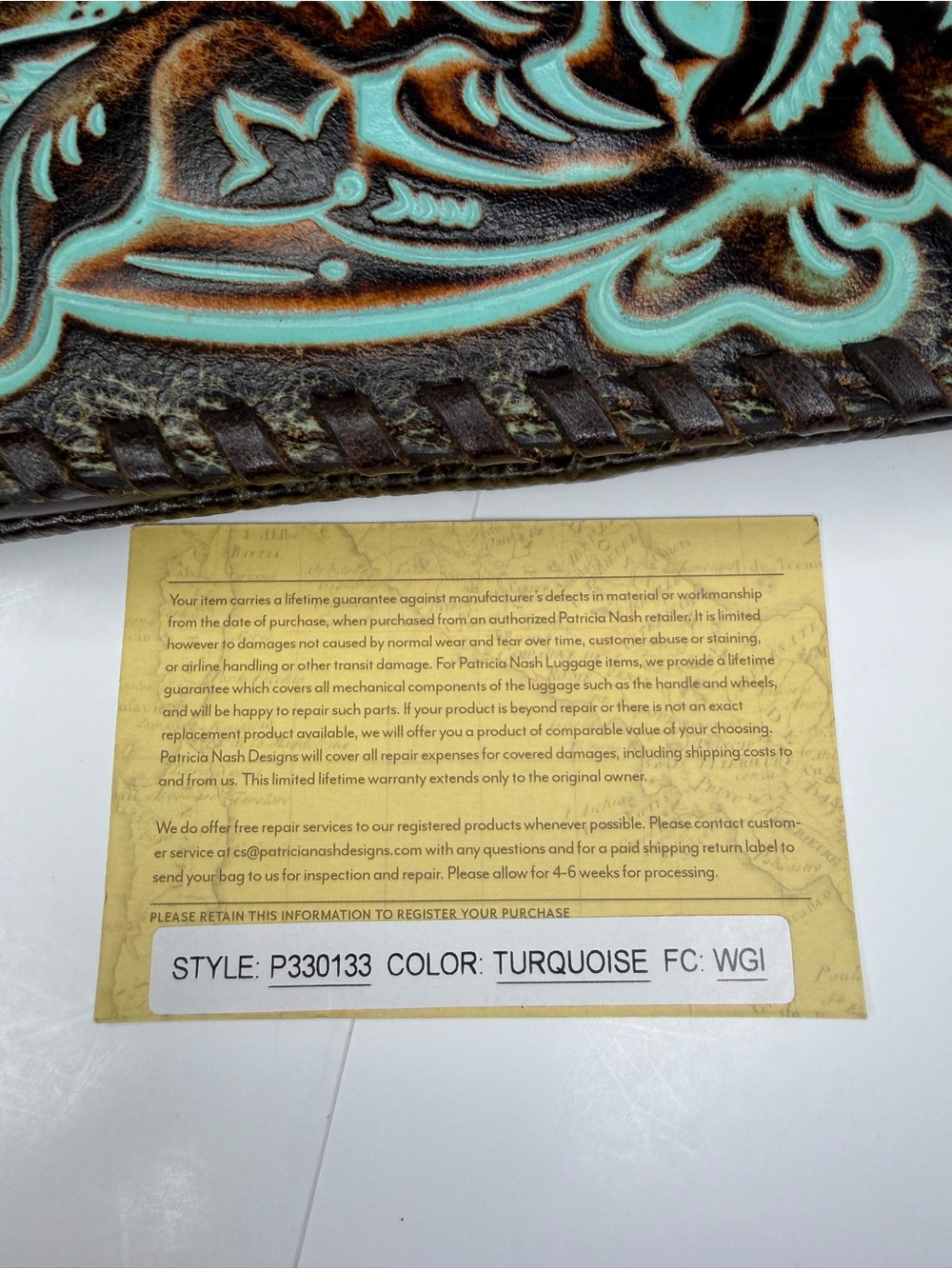 Patricia Nash Granada Crossbody Bag in Tooled Turquoise - Picture 12 of 14